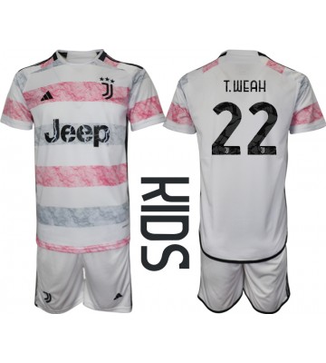 Lacne Dětský Futbalové dres Juventus Timothy Weah #22 2023-24 Krátky Rukáv - Preč (+ trenírky)
